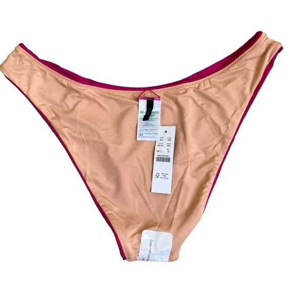 NWT J. Crew Radiant Fuchsia Pink Curved Waist Cheeky Bikini Bottoms Sz M - Picture 9 of 11